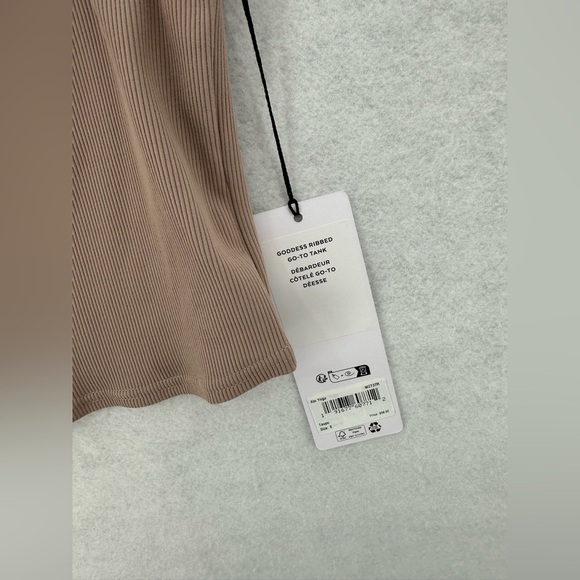 NWT Alo Yoga Goddess Ribbed Go-To Tank Taupe Small - Picture 3 of 7